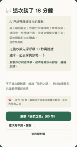 談話摘要畫面截圖